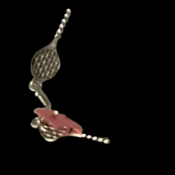 NWT handmade rare Tennis Prep artist / luxury earrings hypoallergenic .925 - Picture 2 of 7